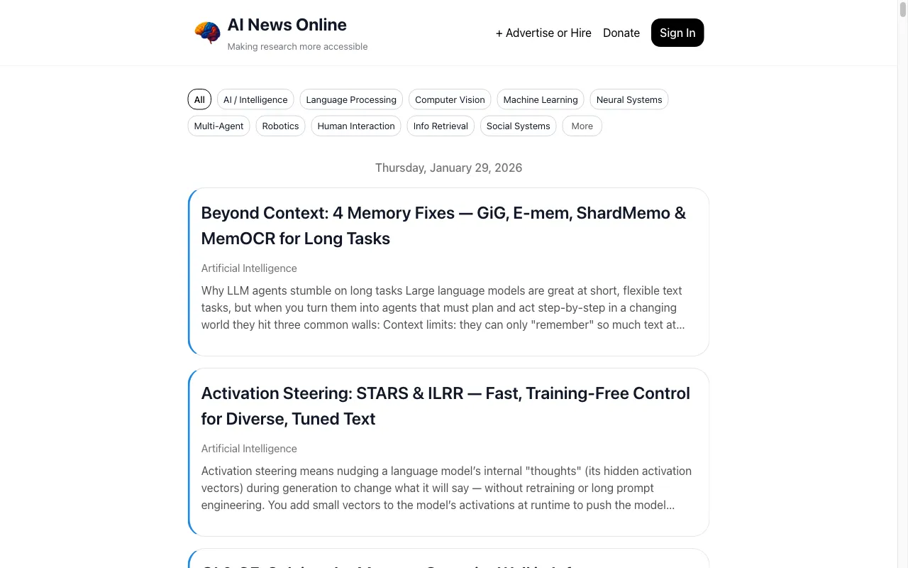 AI News Online — preview screenshot