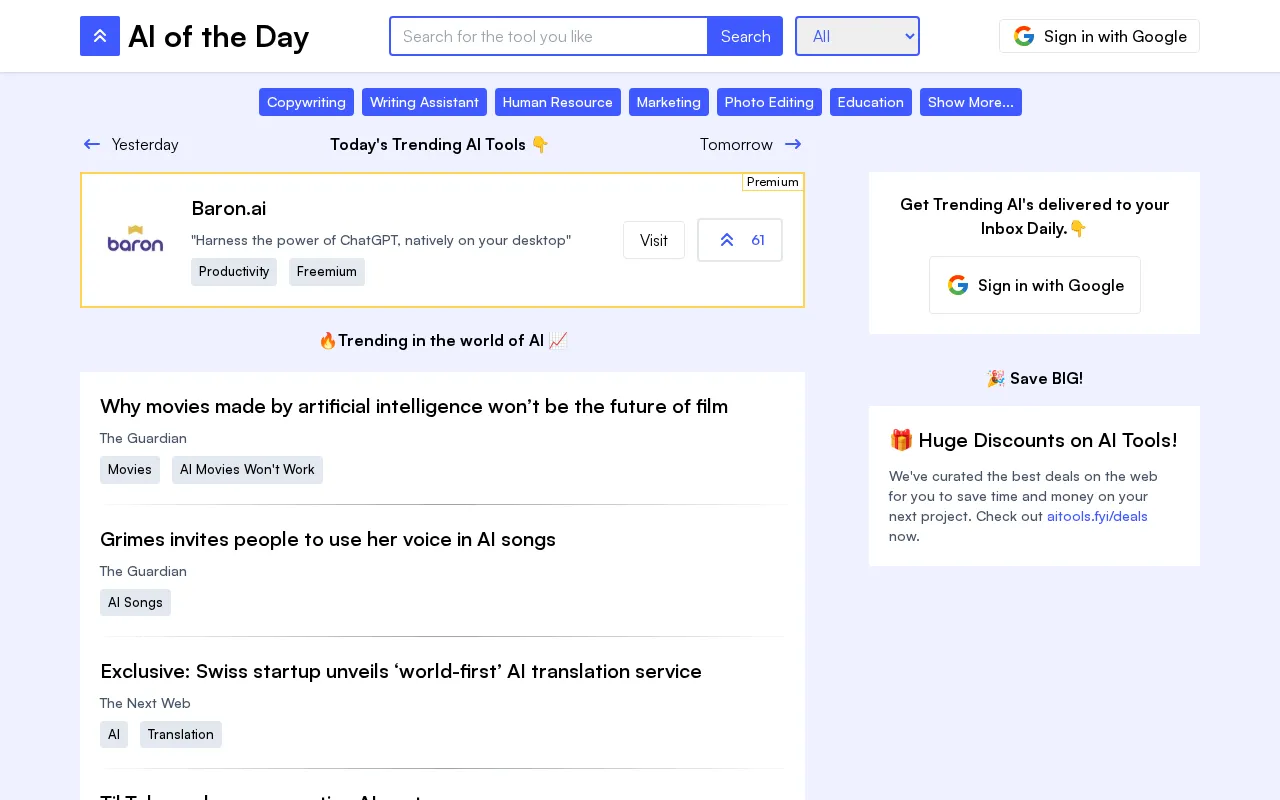 AI of the Day — preview screenshot
