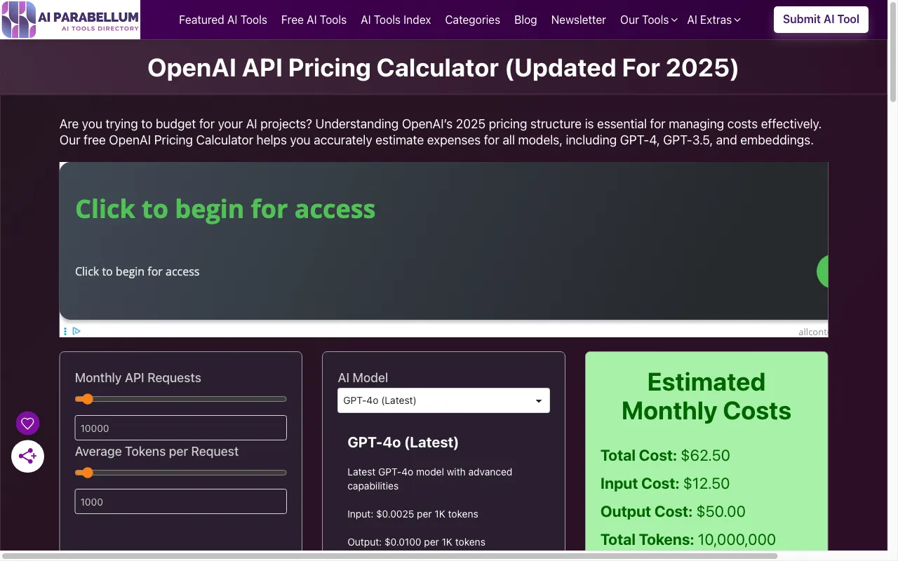 AI Parabellum — pricing page