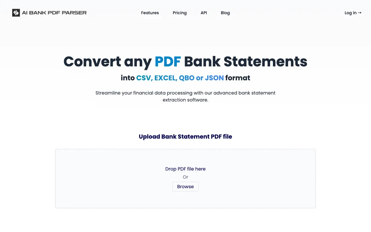 AI PDF bank statement parser — preview screenshot