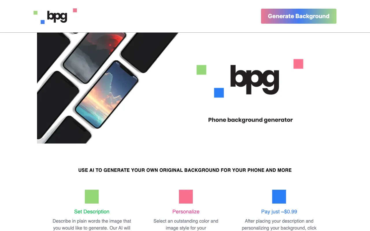 AI Phone Brackground Generator — preview screenshot