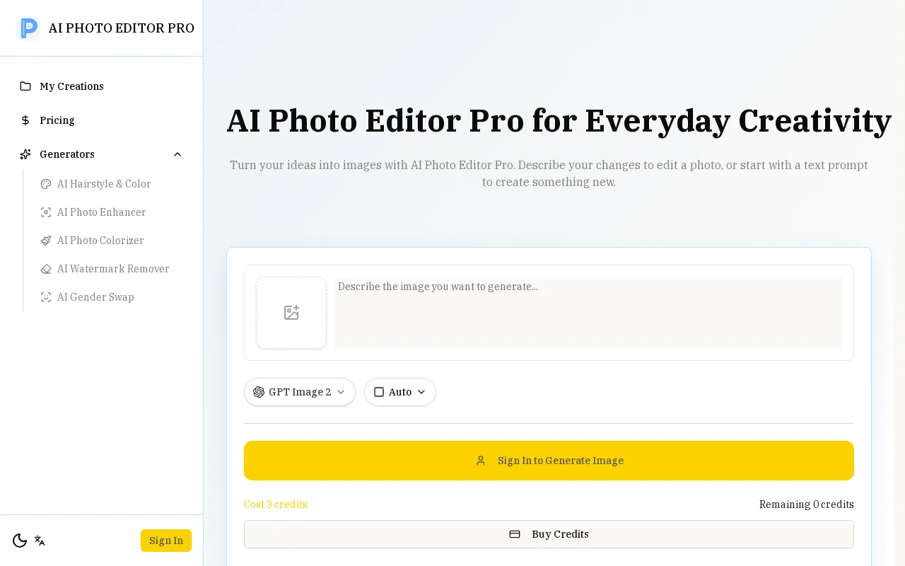 AI Photo Editor Pro — preview screenshot