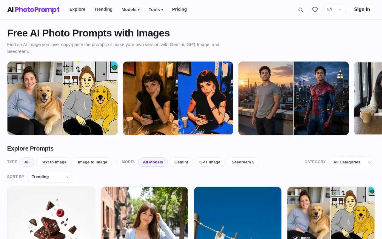 AI PhotoPrompt — preview screenshot