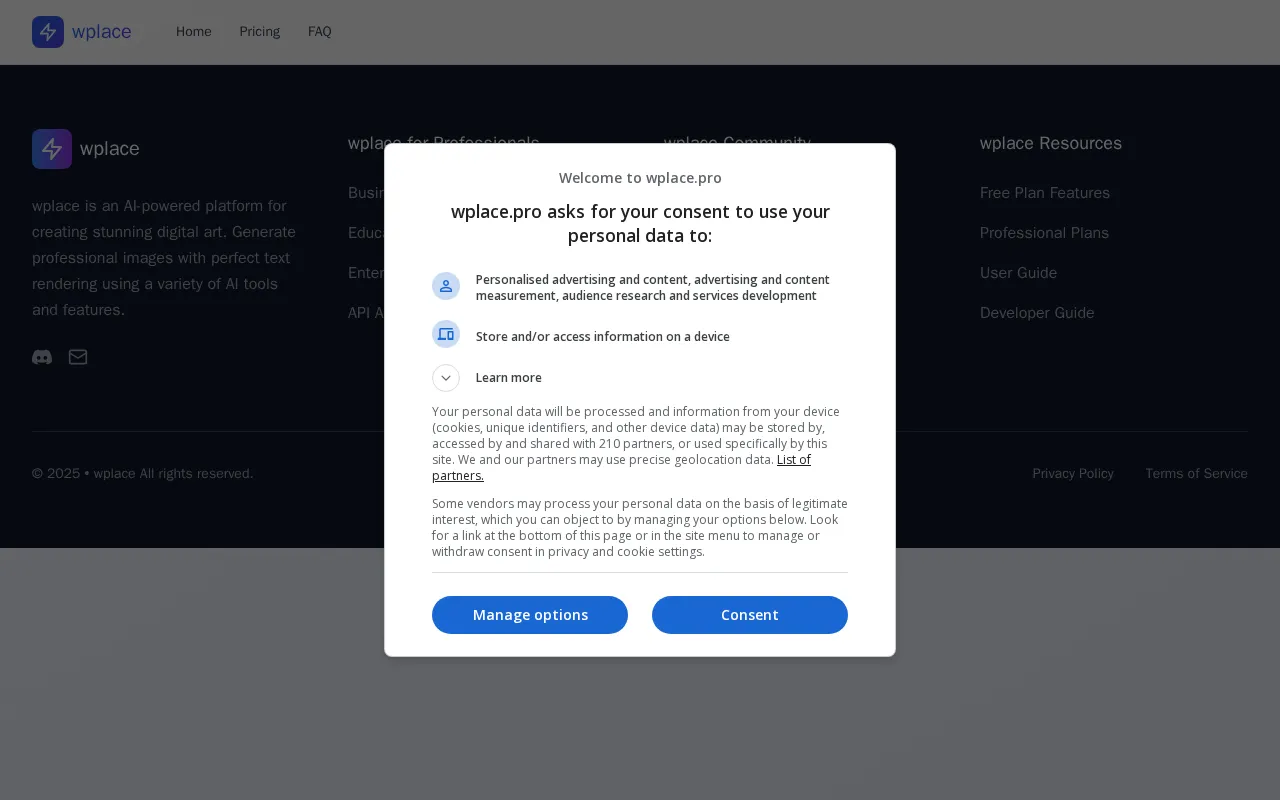 AI Pixel Art Converter For Wplace — pricing page