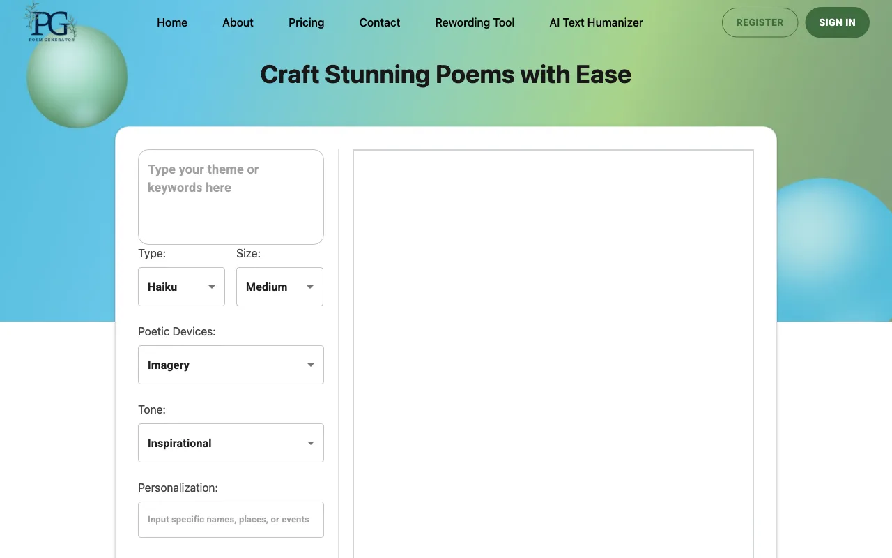PoemGenerator.io — preview screenshot