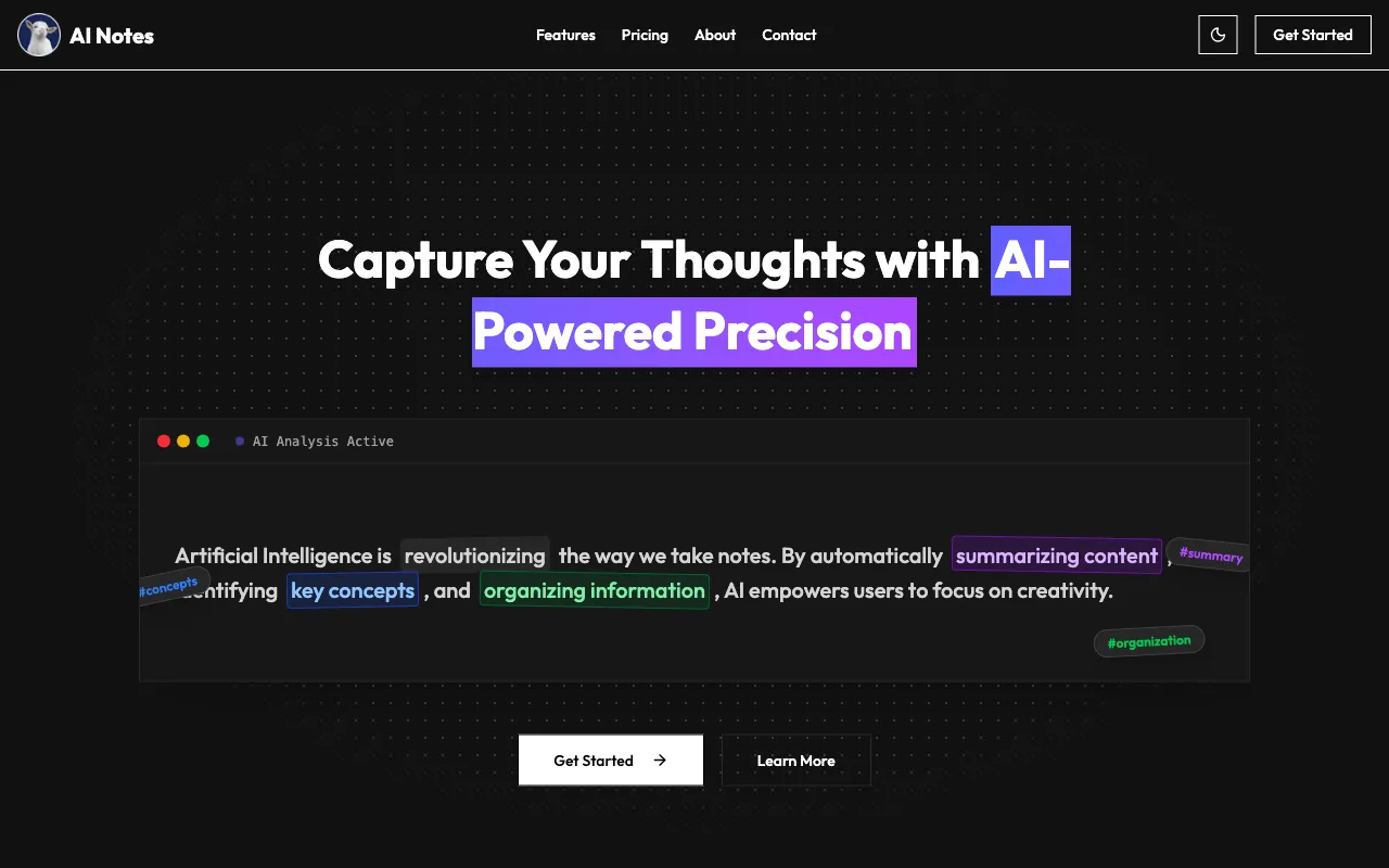 AI-Powered Notes Taker — preview screenshot