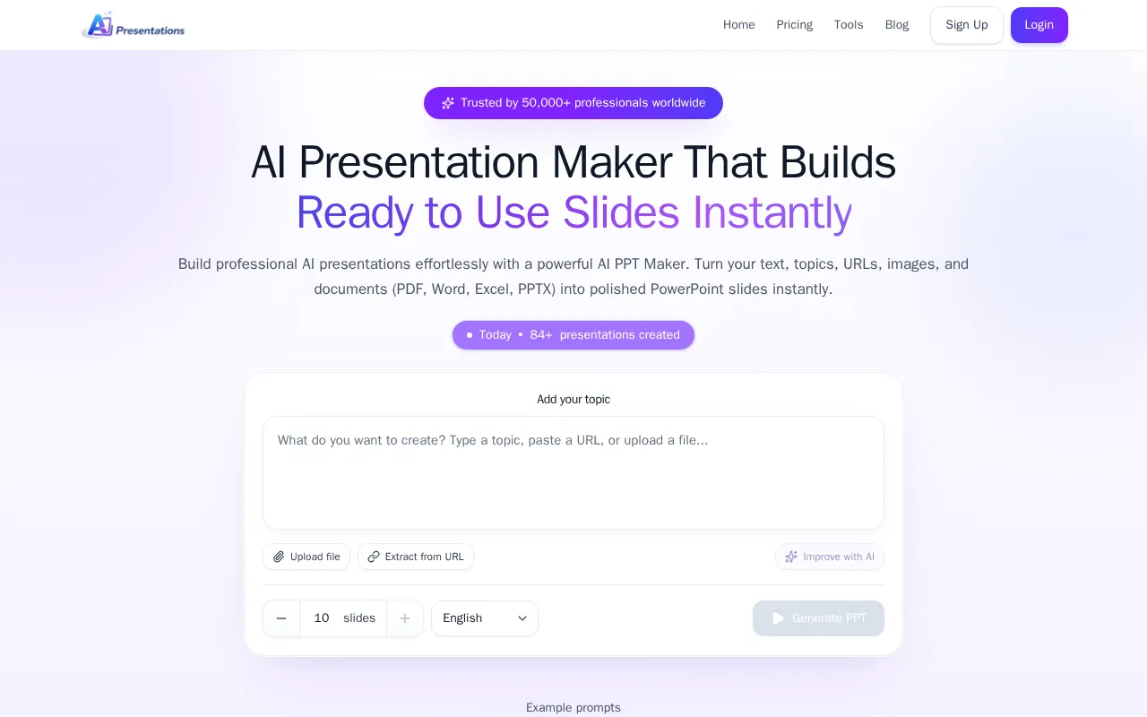 AI Presentations App — preview screenshot