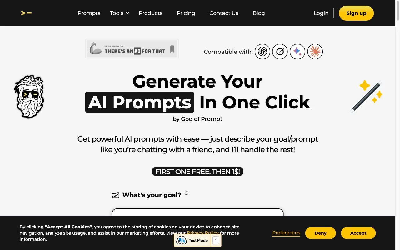 AI Prompt Generator by God of Prompt — preview screenshot