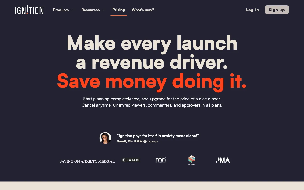 Ignition — pricing page