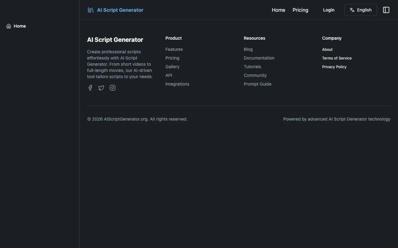 AI Script Generator — pricing page