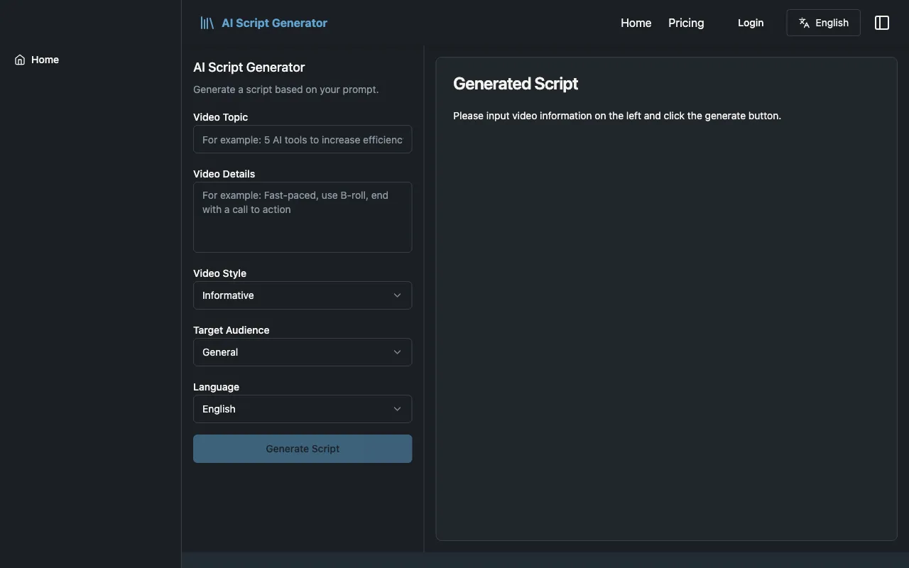 AI Script Generator — preview screenshot