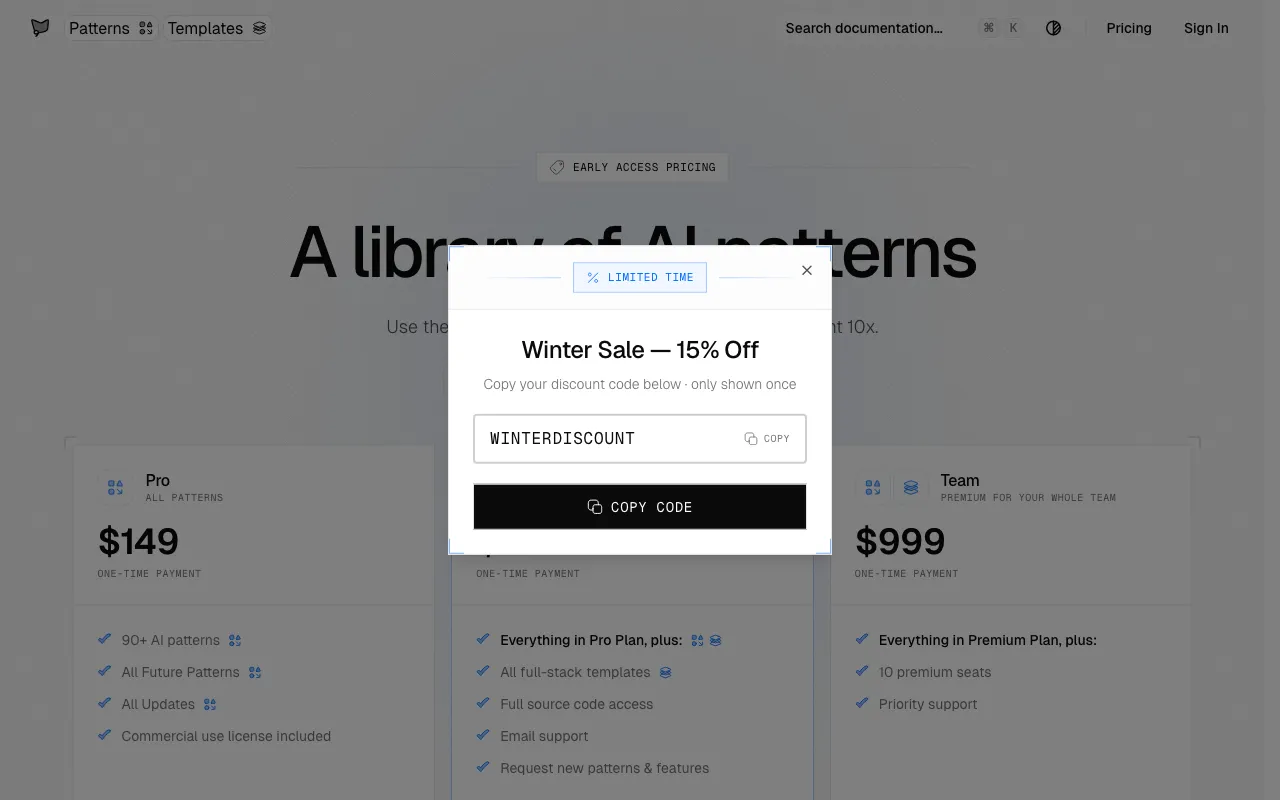 AI SDK AGENTS — pricing page