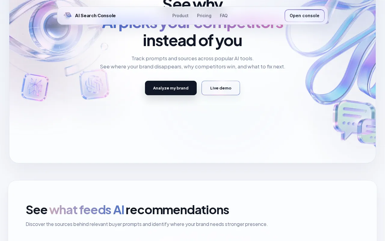 AI Search Console — preview screenshot