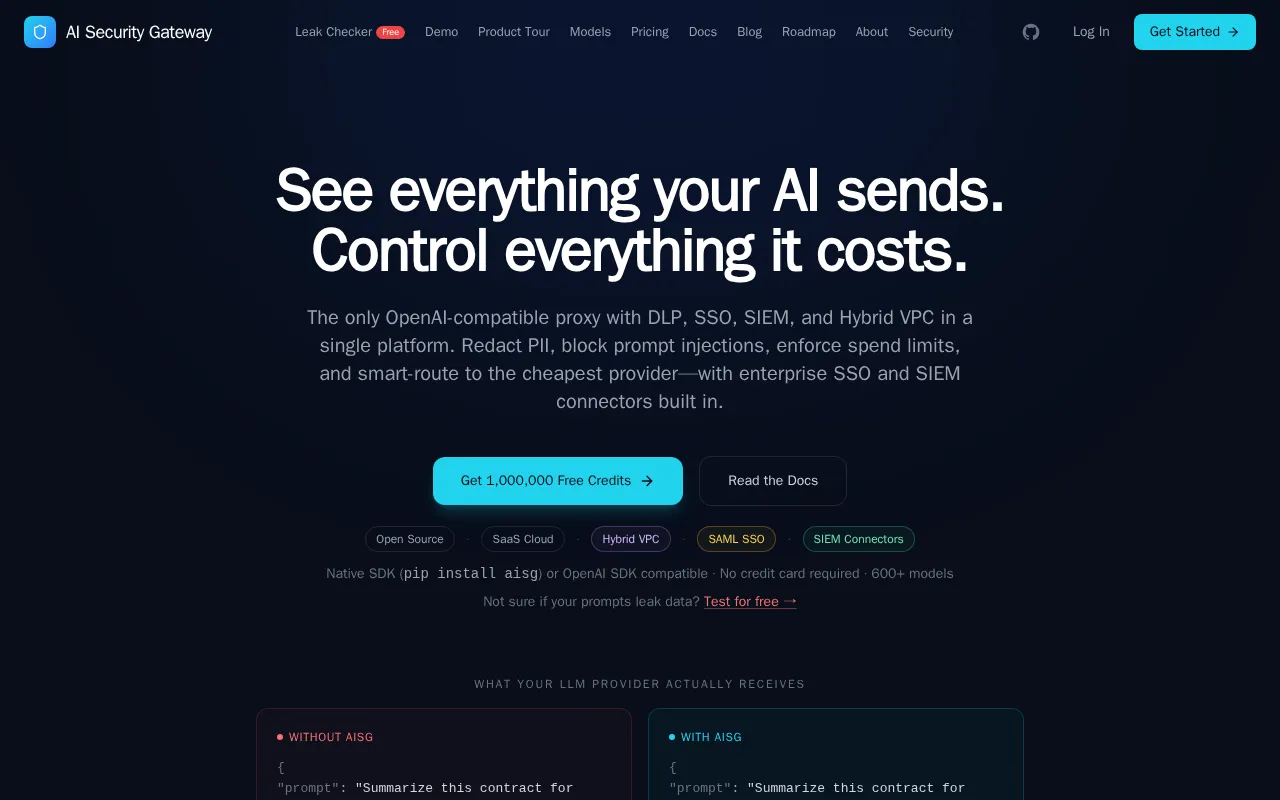 AI Security Gateway — preview screenshot