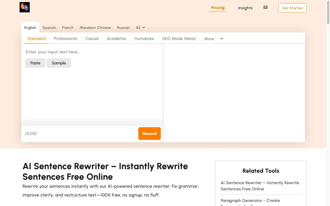 sentencerewriter.net — preview screenshot