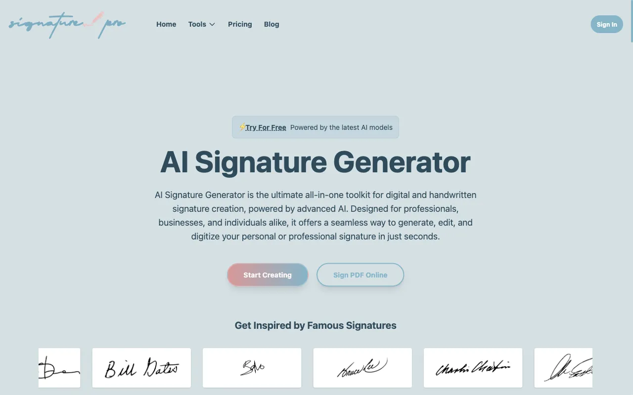 AI Signature Generator — preview screenshot