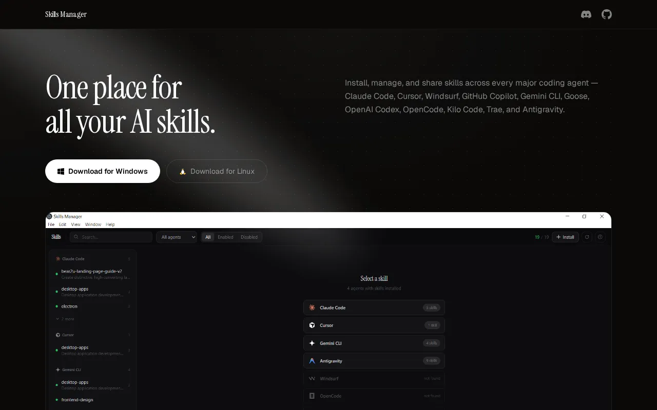 AI Skills Manager — preview screenshot