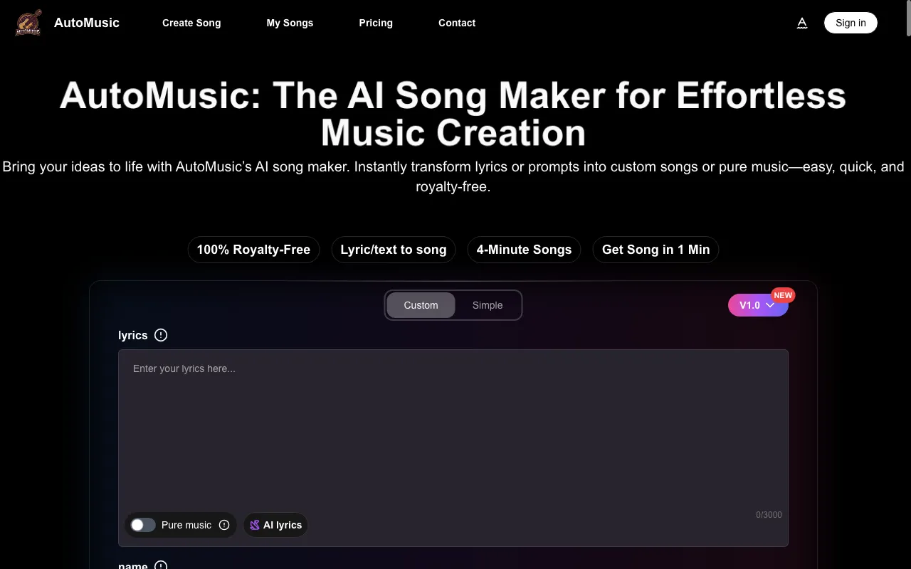 AutoMusic — preview screenshot