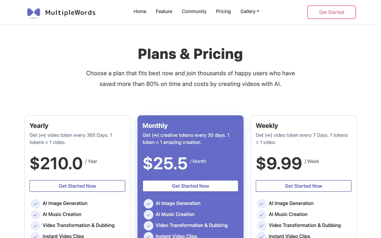 AI song & music maker — pricing page