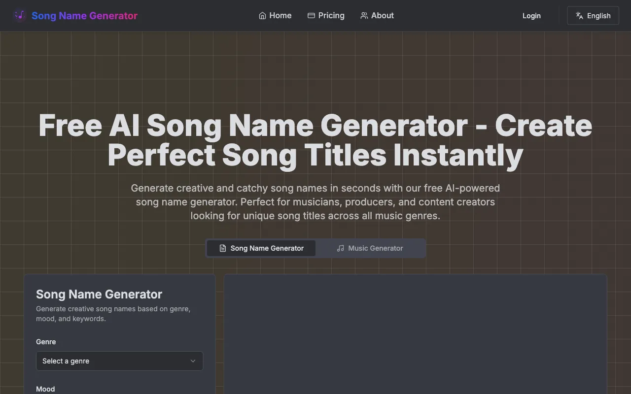 songnamegenerator.org — preview screenshot
