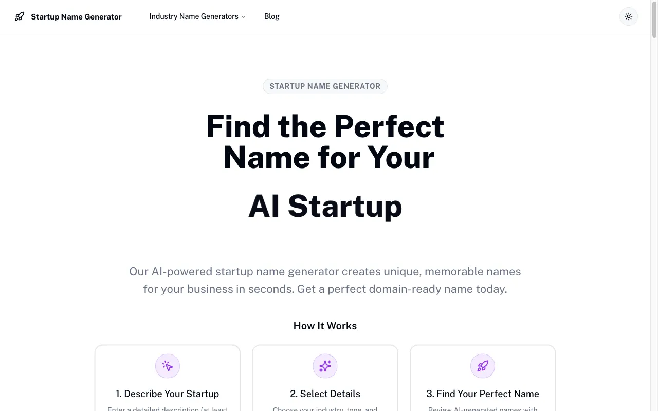 AI Startup Name Generator — preview screenshot