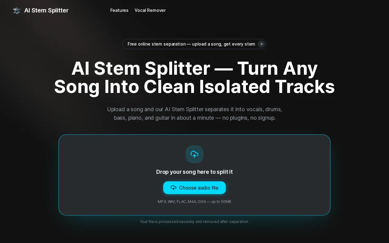 AI Stem Splitter — preview screenshot