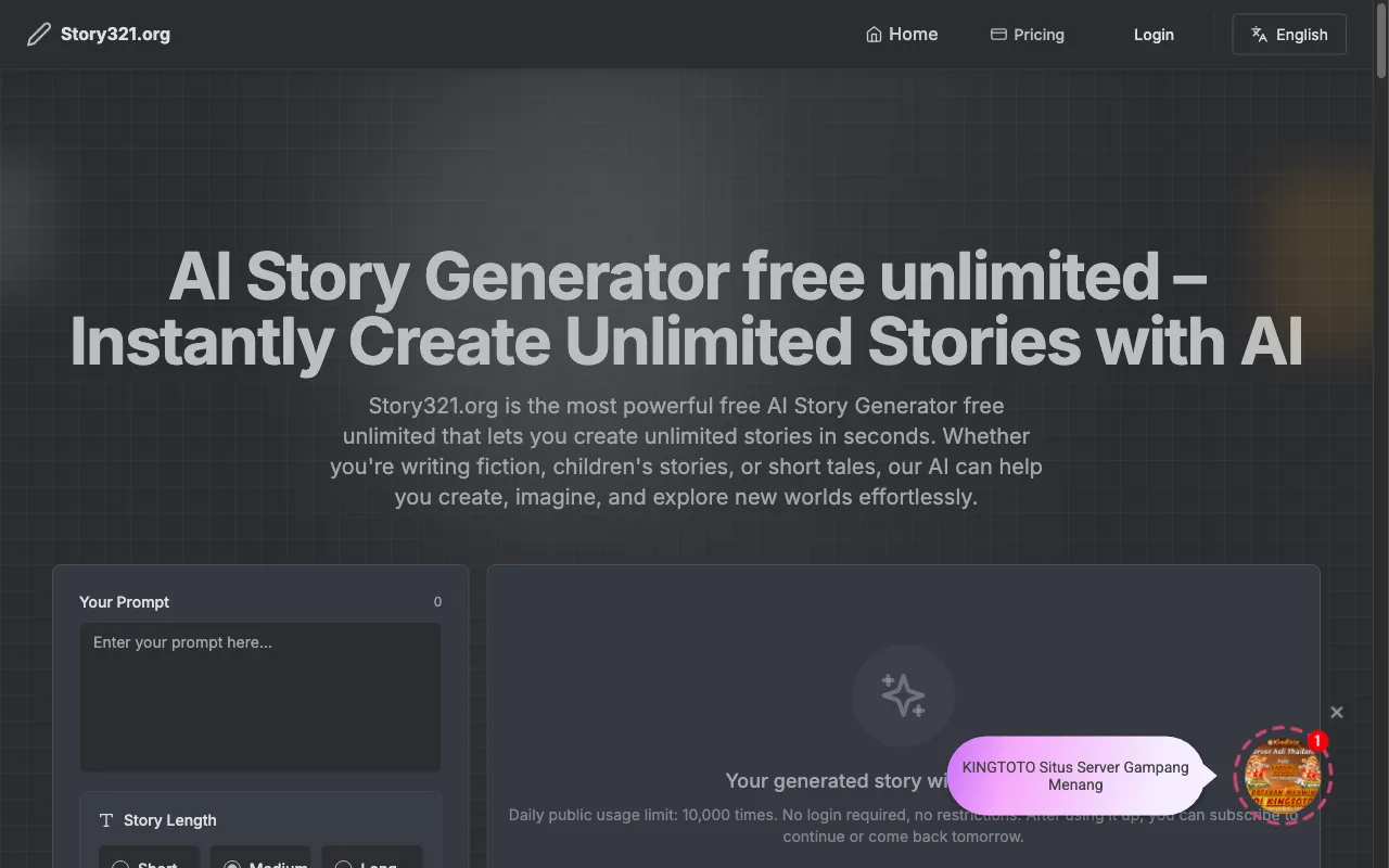 AI Story Generator free unlimited — preview screenshot