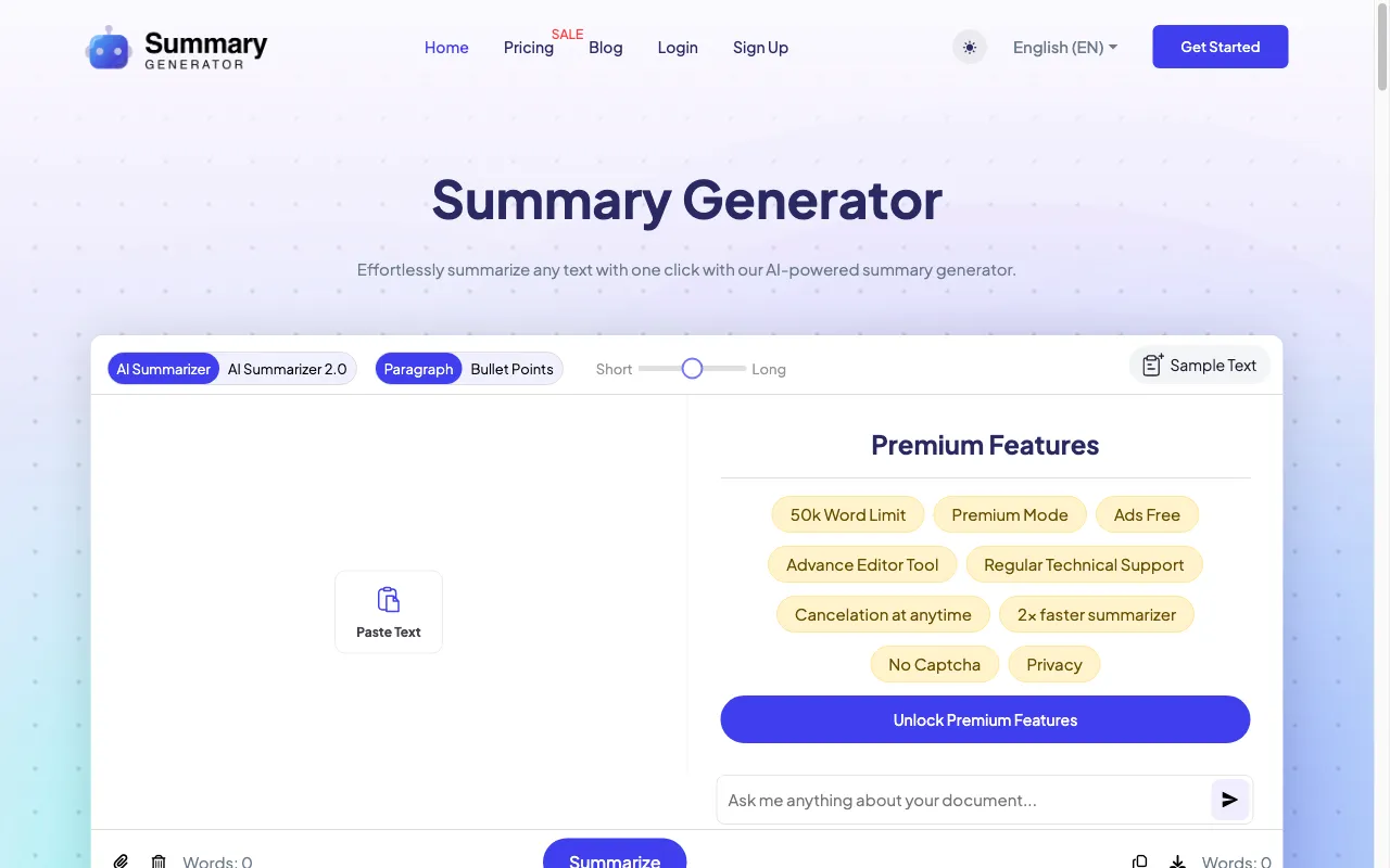 summarygenerator.io — preview screenshot