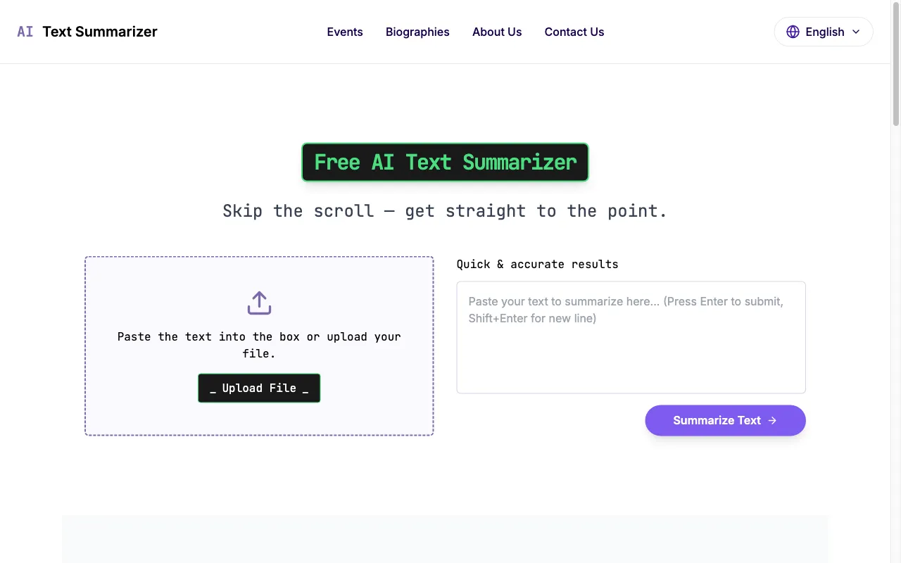 AI Text Summarizer — preview screenshot