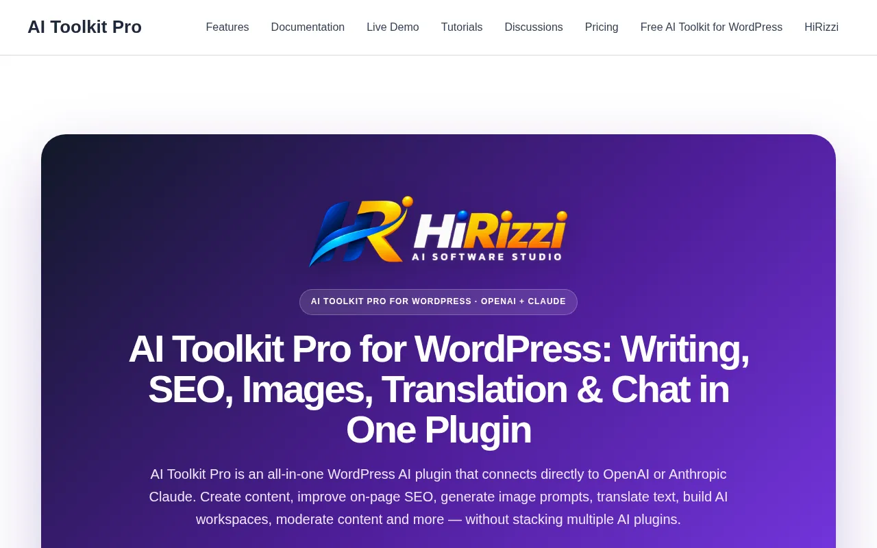 AI Toolkit Pro — preview screenshot