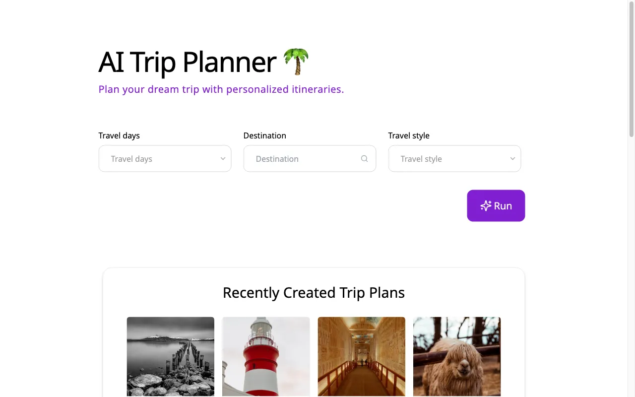 AI Trip Planner — preview screenshot