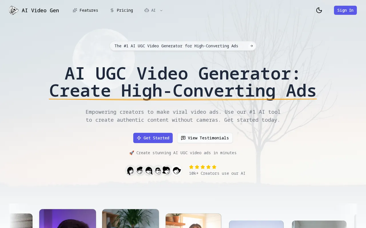 AI UGC Video Generator — preview screenshot