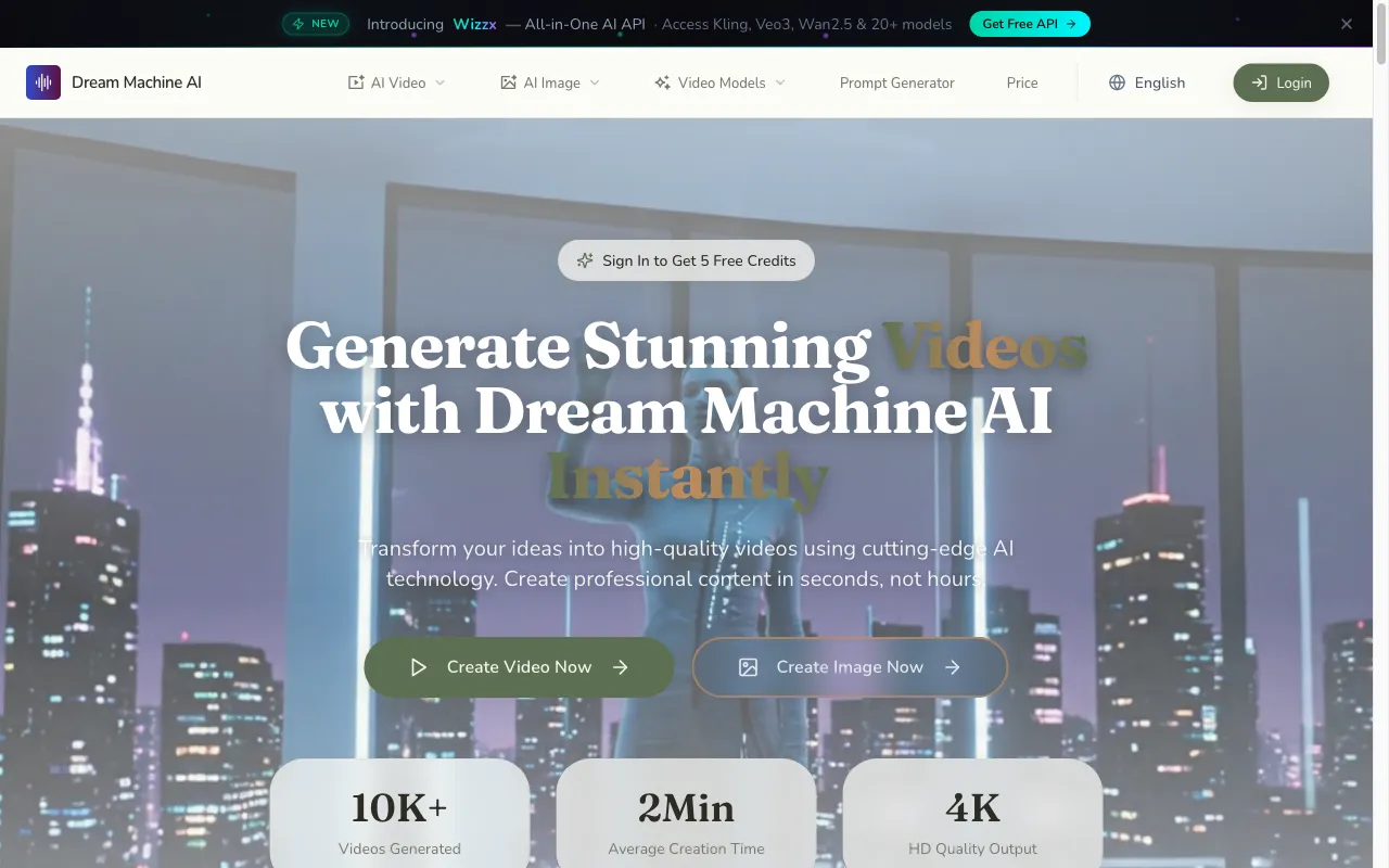 AI Video Generateor Dream Machine AI — preview screenshot