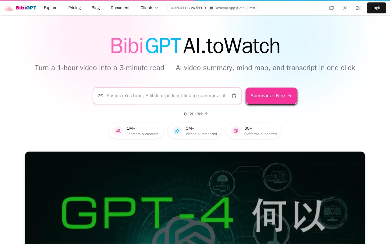 AI Video Summarizer — preview screenshot