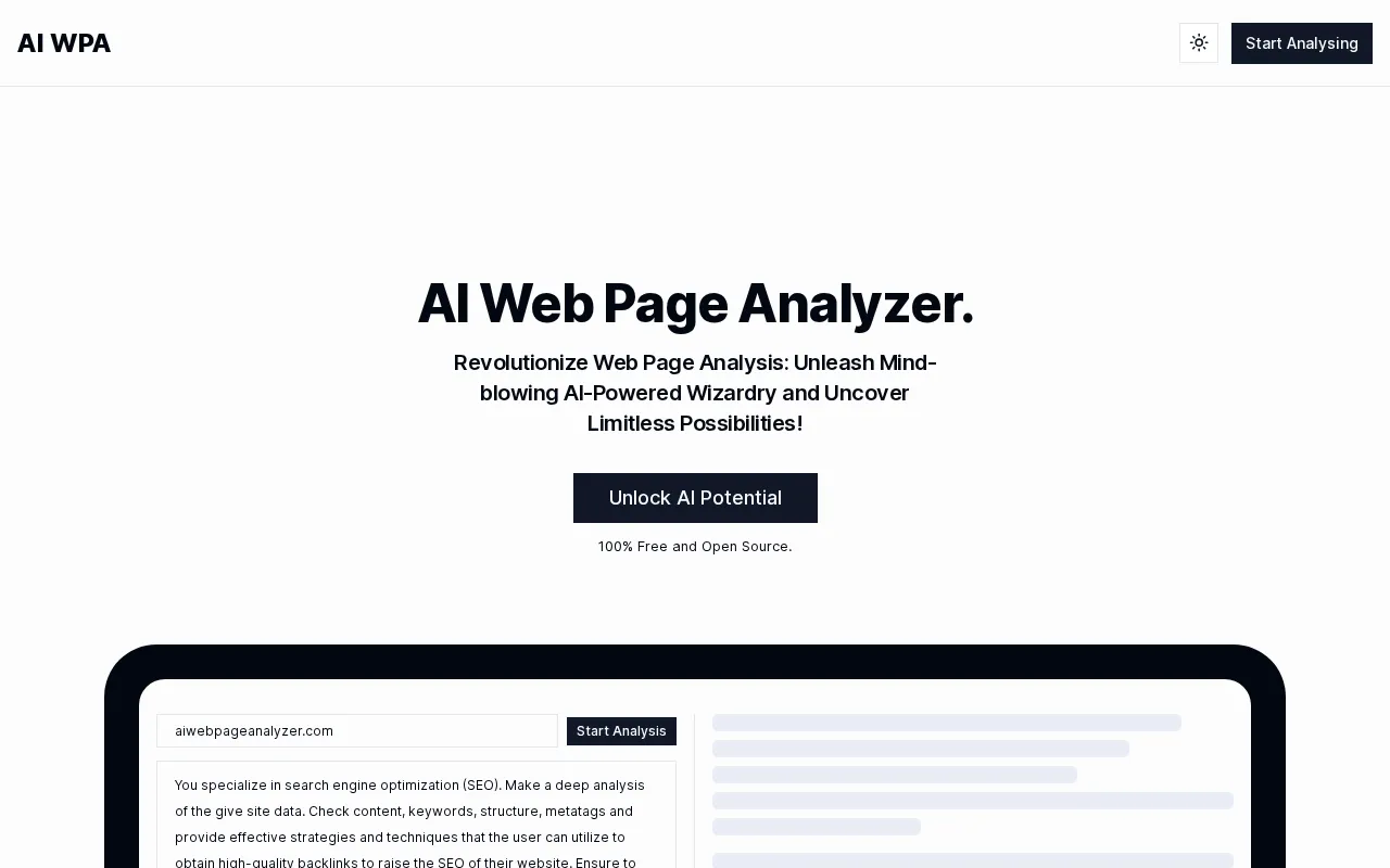 AI Web Page Analyzer — preview screenshot