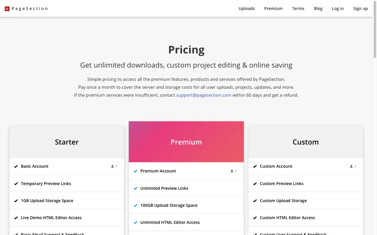 AI web page translator by pagesection.com — pricing page