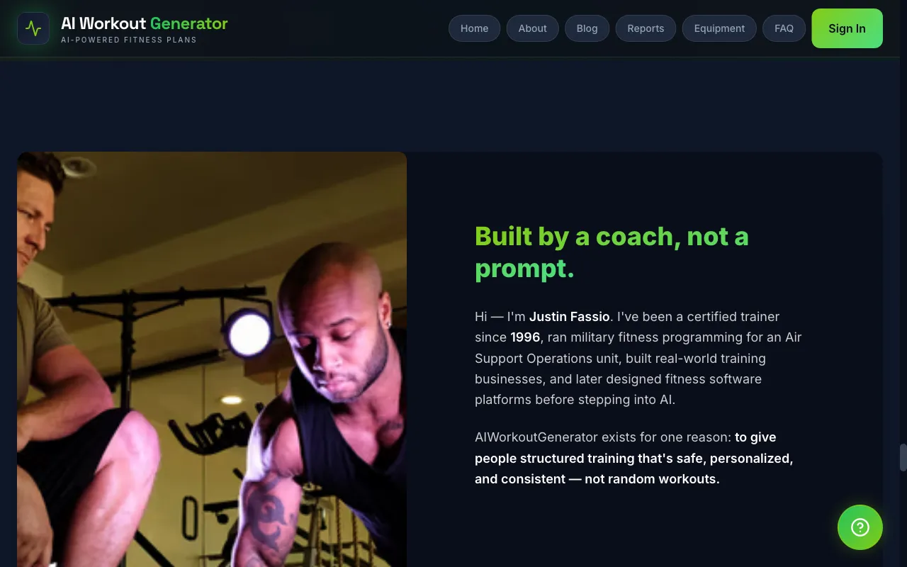 Ai Workout Generator — pricing page