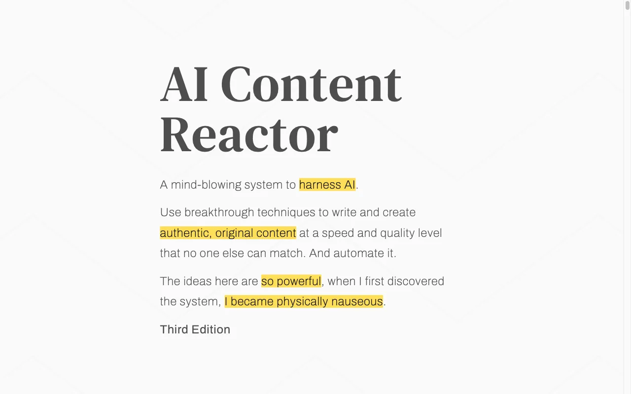 AI Content Reactor — preview screenshot