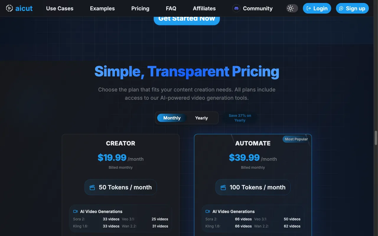 aicut — pricing page