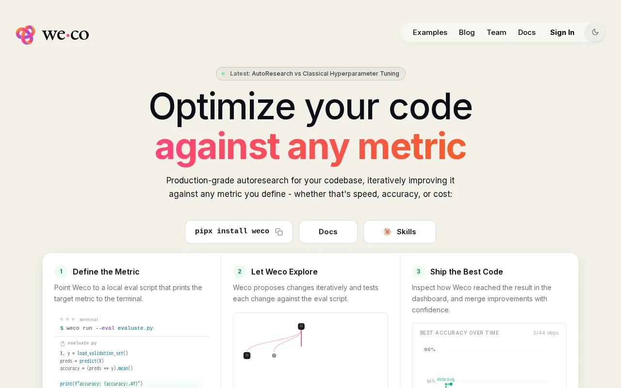 AIDE by Weco — preview screenshot