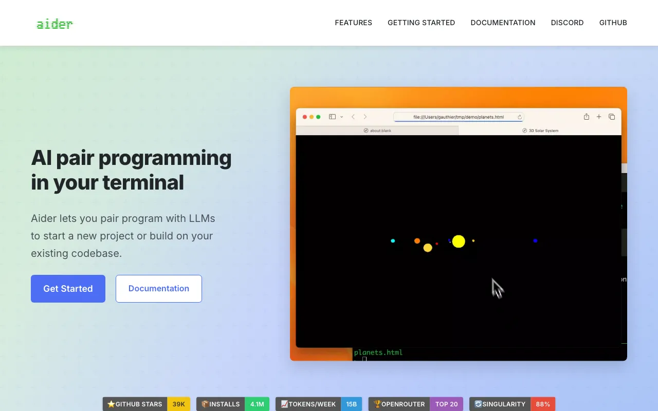 Aider — preview screenshot