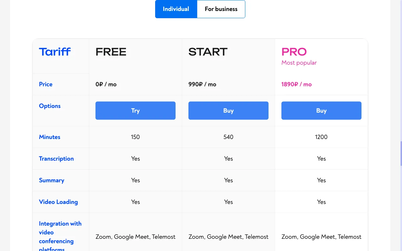 AiGenda — pricing page