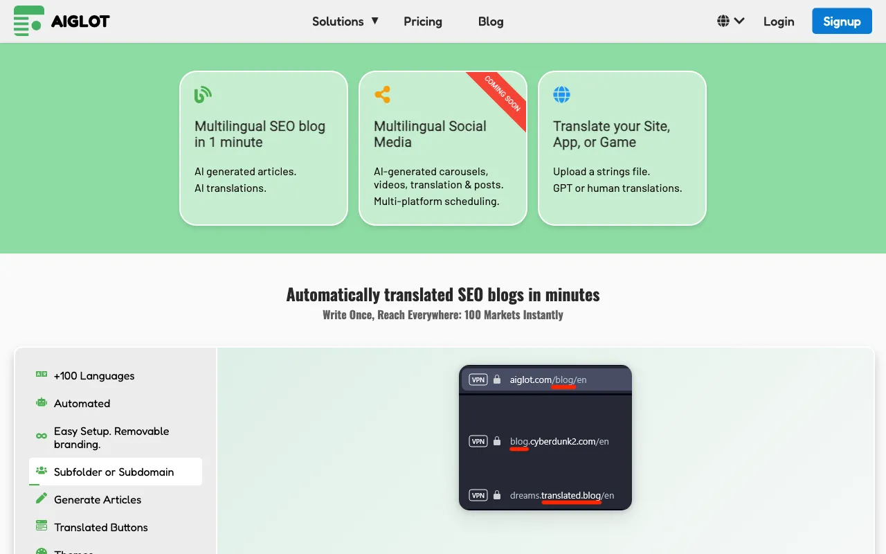 Aiglot — preview screenshot