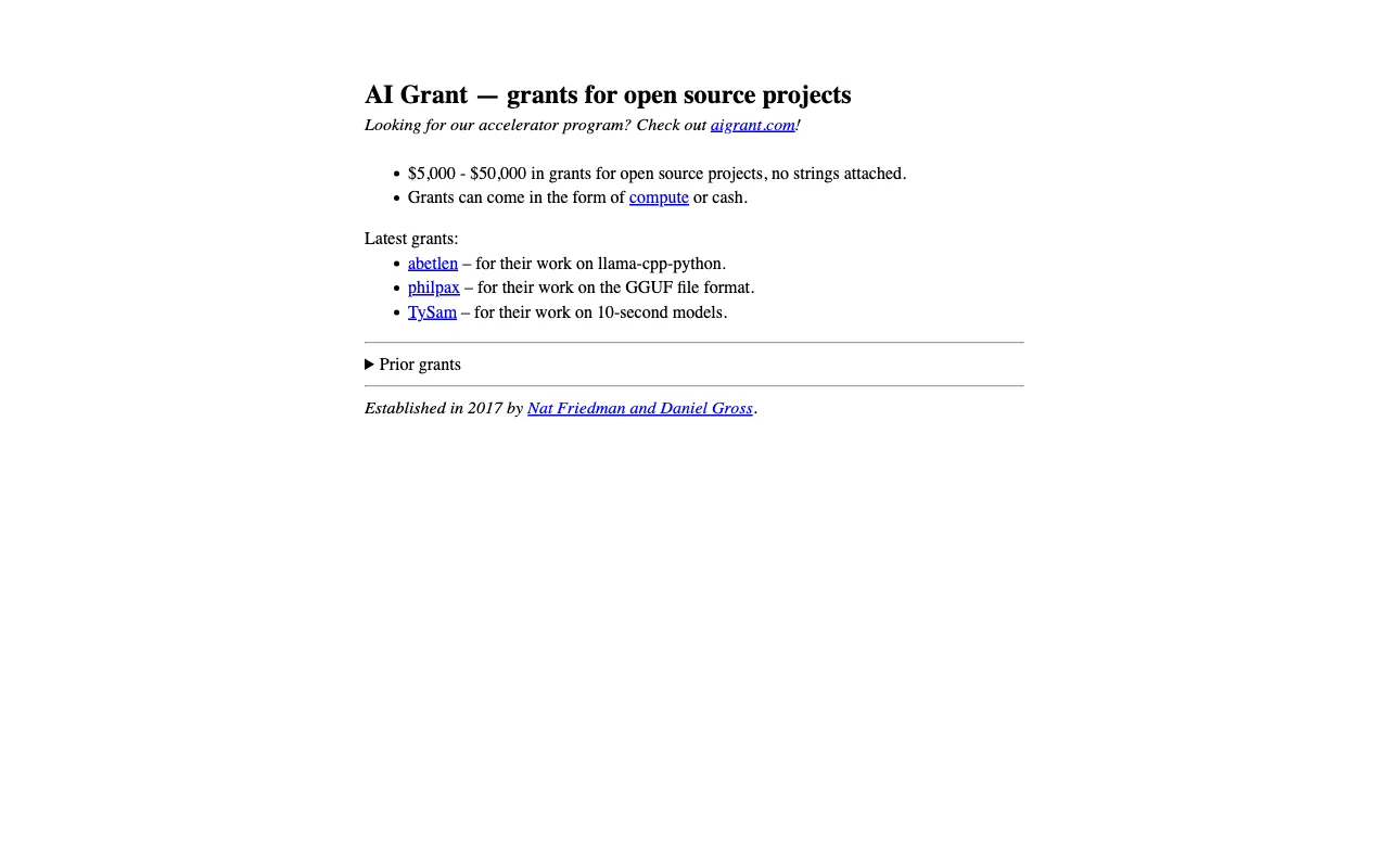 AI Grant — preview screenshot