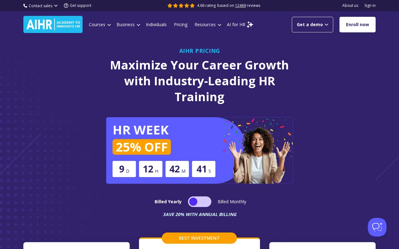 Aihr — pricing page