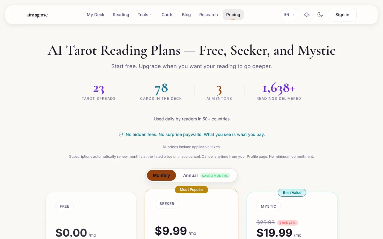 aimag.me — pricing page