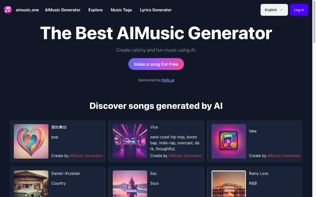 aimusic.one — preview screenshot
