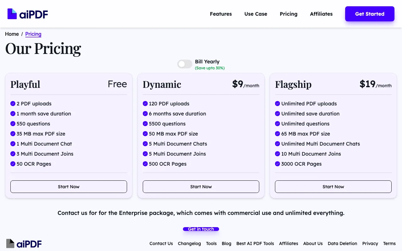 aiPDF — pricing page