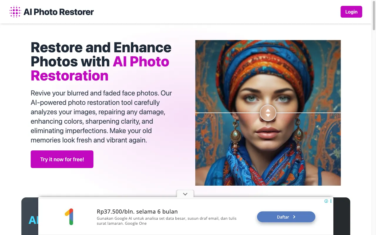 aiphotorestorer.com — preview screenshot