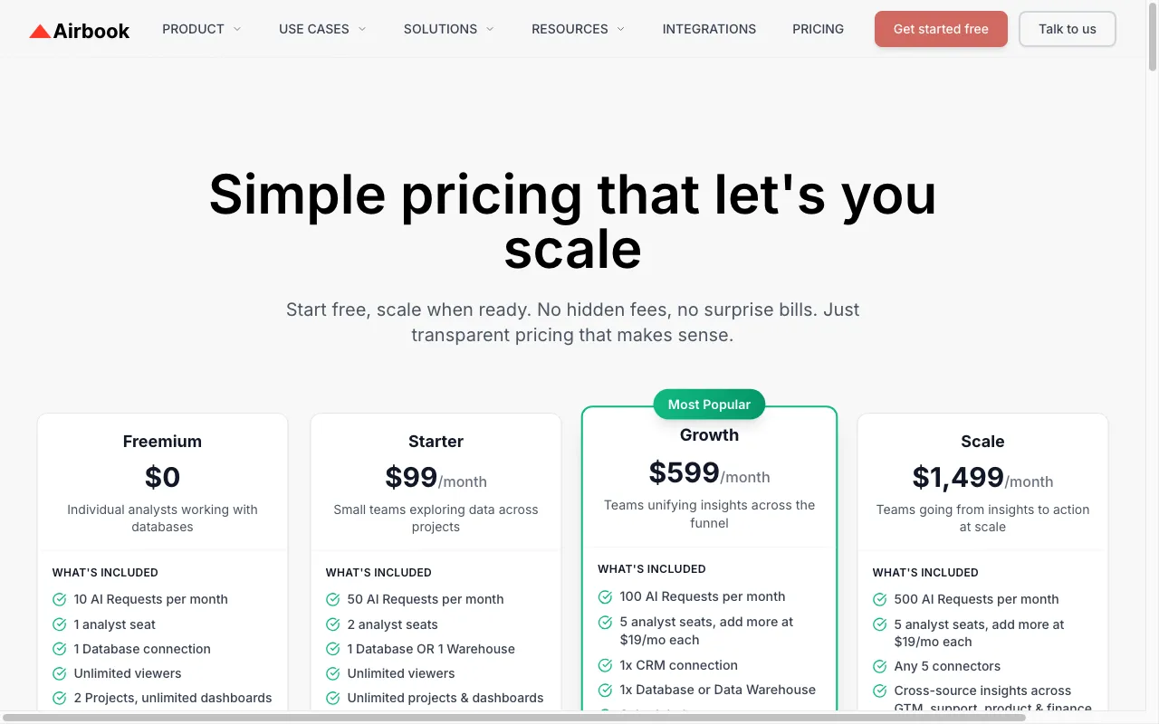 Airbook — pricing page